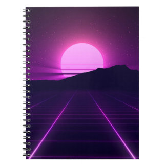 80sレトロ背景図（3D要素を使用） ノートブック