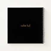 80sレトロ金ゴールドおよびブラックアニマルプリントパタストライプーン ノートブック (裏面)