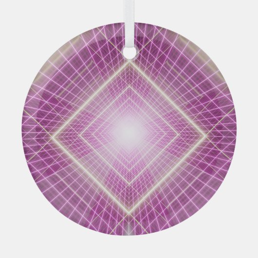 80sレトロ: 3D Sci-Fi背景。 ガラスオーナメント (正面)