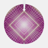 80sレトロ: 3D Sci-Fi背景。 ガラスオーナメント (裏面)