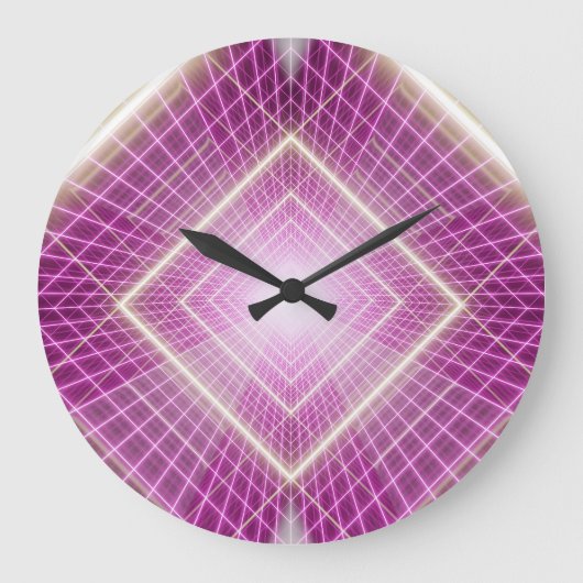 80sレトロ: 3D Sci-Fi背景。 ラージ壁時計 (正面)