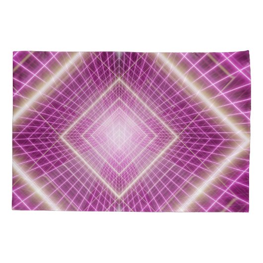 80sレトロ: 3D Sci-Fi背景。 枕カバー (裏面)