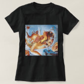 80sロックおもしろいミュージックバンドサンセットマークイラストレティ tシャツ (デザイン正面)