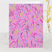 80sヴィンテージプリント（ピンク） カード (黄色い花)