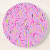 80sヴィンテージプリント(ピンク) コースター (正面)