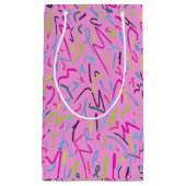 80sヴィンテージプリント（ピンク） スモールペーパーバッグ (正面)