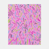 80sヴィンテージプリント(ピンク) フリースブランケット (正面)