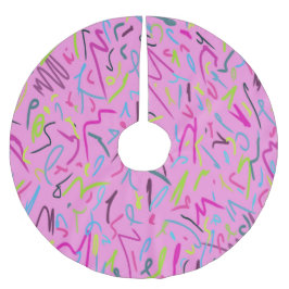 80sヴィンテージプリント（ピンク） ブラッシュドポリエステルツリースカート