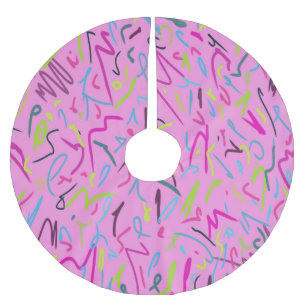 80sヴィンテージプリント（ピンク） ブラッシュドポリエステルツリースカート