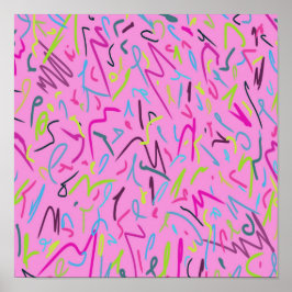 80sヴィンテージプリント（ピンク） ポスター