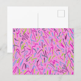80sヴィンテージプリント（ピンク） ポストカード