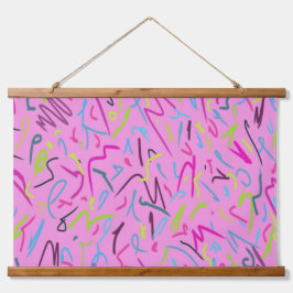 80sヴィンテージプリント（ピンク） 吊り下げ型タペストリー