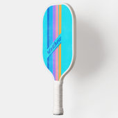 80s動揺してネオン海スストライプのキー名 ピックルボールラケット (左)