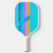 80s動揺してネオン海スストライプのキー名 ピックルボールラケット (裏面)