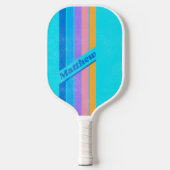 80s動揺してネオン海スストライプのキー名 ピックルボールラケット (正面)