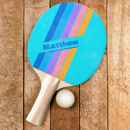 80s動揺してネオン海スストライプのキー名 卓球ラケット