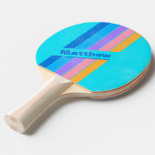 80s動揺してネオン海スストライプのキー名 卓球ラケット (正面アングル)