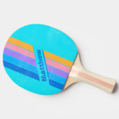 80s動揺してネオン海スストライプのキー名 卓球ラケット (横)