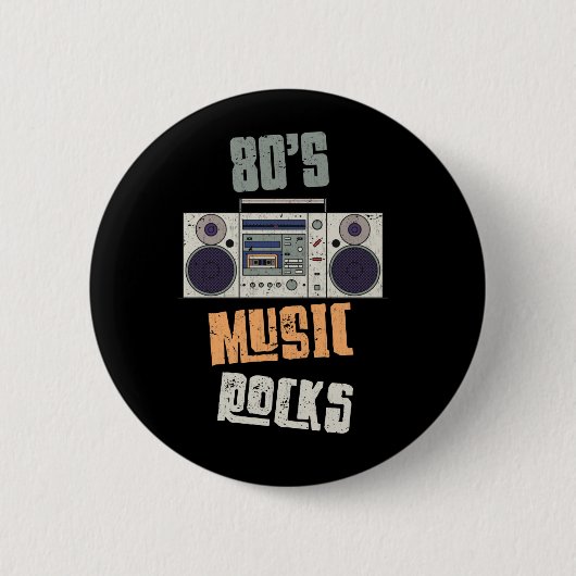 80s古いロック音楽パーティーヴィンテージカセットラジオ 缶バッジ (正面)