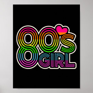80s女の子レトロヴィンテージハロウィーン仮装の女性80s ポスター
