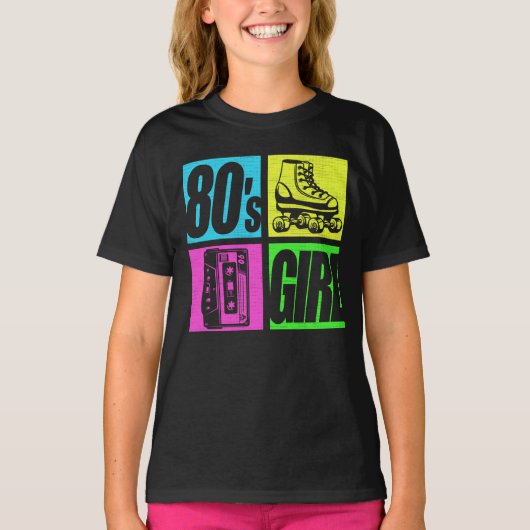 80s女の子1980sファッション80テーマパーティー80 tシャツ (正面)