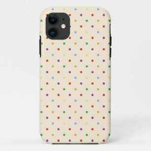 80s小柄い虹のガーリーでかわいい水玉模様パターン iPhone 11 ケース