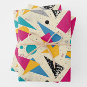 80s幾何学的パターン ラッピングペーパーシート (インサイチュ)