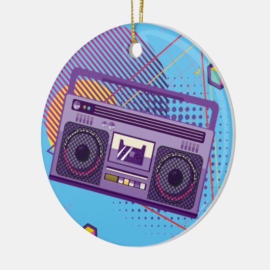 80s携帯ファンキー無線カセットプレーヤー，ボームボックス セラミックオーナメント (左)