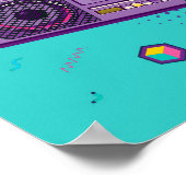 80s携帯ファンキー無線カセットプレーヤー,ボームボックス ポスター (角)