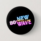 80s新しいWave Pinbackボタン 缶バッジ (正面)