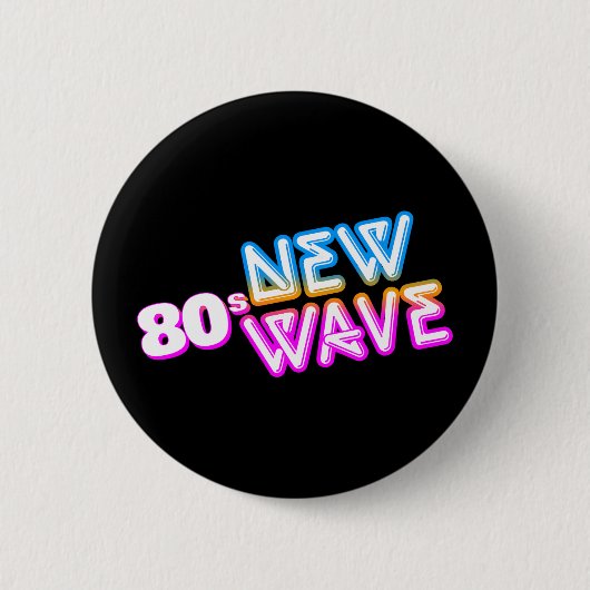 80s新しいWave Pinbackボタン 缶バッジ (正面)