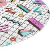 80s明るい：市松模様にヴィンテージジオメトリ。 カッティングボード (角)