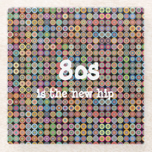 80s洗練ファンキーされたパタファンシーーン ガラスコースター (正面)