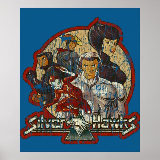 80s漫画クラシックSilverHawks集団ヴィンテージ ポスター (正面)