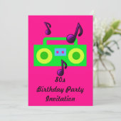 80s系パーティの招待状80sブームボックスフルオロ 招待状 (スタンド正面)