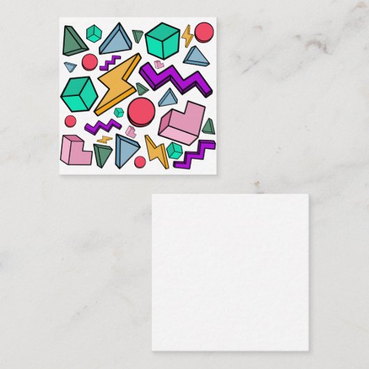 80s美的ヴィンテージレトロ スクエア名刺 (正面/裏面)