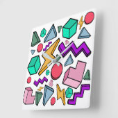 80s美的ヴィンテージレトロ スクエア壁時計 (傾斜)