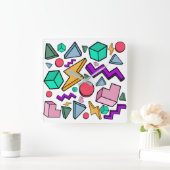 80s美的ヴィンテージレトロ スクエア壁時計 (ホーム)