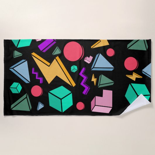 80s美的ヴィンテージレトロ ビーチタオル (正面)