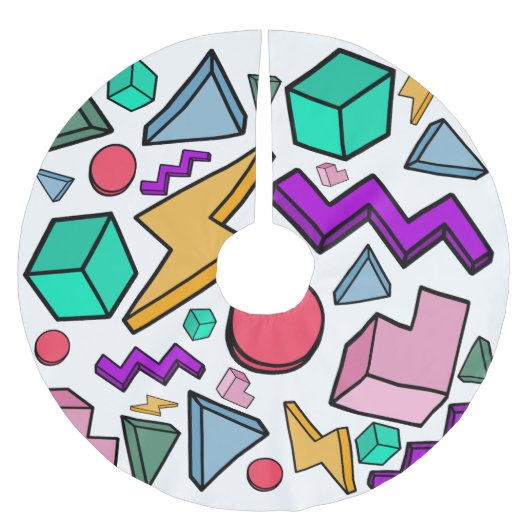 80s美的ヴィンテージレトロ ブラッシュドポリエステルツリースカート (正面)