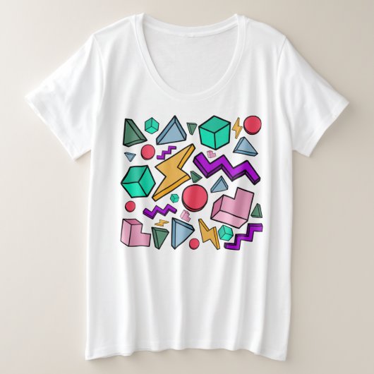 80s美的ヴィンテージレトロ プラスサイズTシャツ (デザイン正面)