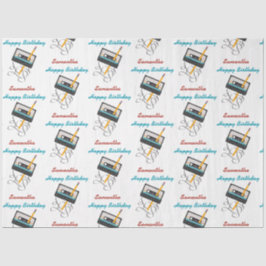 80s音楽おもしろいレトロカセットテープ誕生日名 薄葉紙