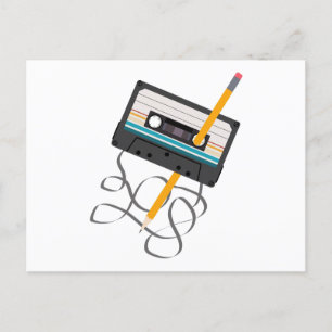 80s音楽おもしろいレトロカセットテープ シーズンポストカード