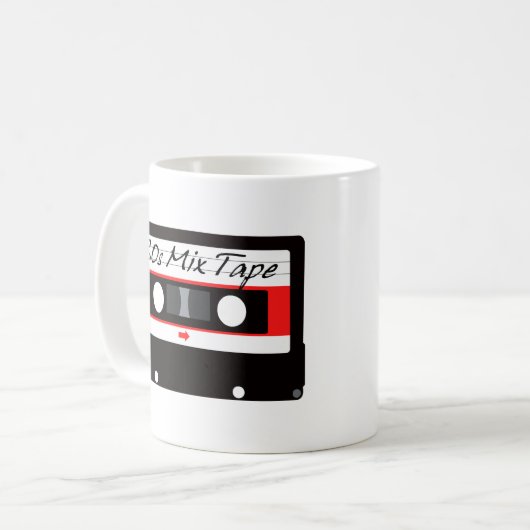 80s音楽組合せのカセットテープ コーヒーマグカップ (正面左)