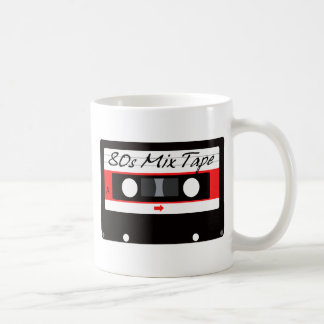 80s音楽組合せのカセットテープ コーヒーマグカップ