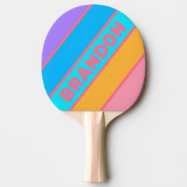 80s ネオンサンライズ ボールドストライプ 名前入り 卓球ラケット