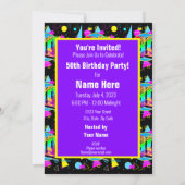 80s 1980sレトロファッションスタイル誕生日パーティーイベント 招待状 (裏面)