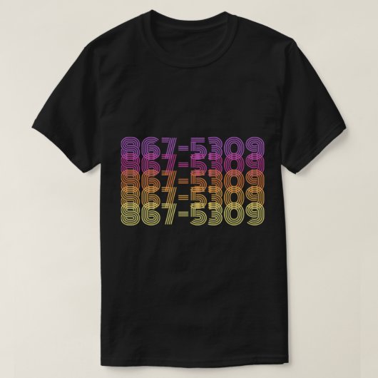 80s - 867-5309 - 80s音楽 tシャツ (デザイン正面)