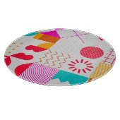 80s-90sトレンディーのジオメトリ背景 カッティングボード (角)