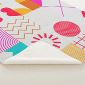 80s-90sトレンディーのジオメトリ背景 シェルパブランケット (3/4)